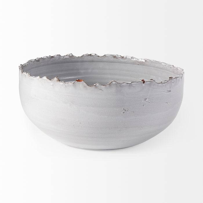Larsen White Ceramic Decorative Bowl