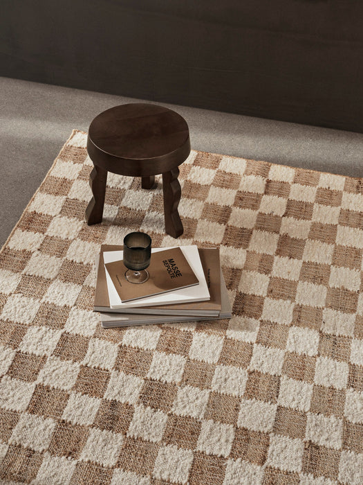 Check Wool Jute Rug