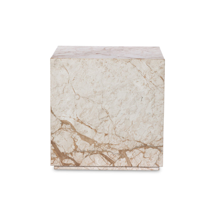 Modern Marble Plinth End Table - Four Hands