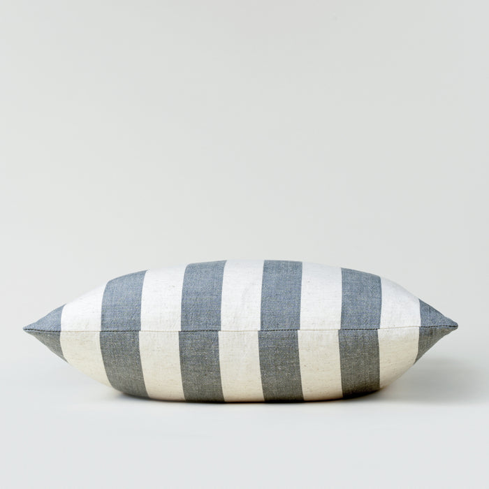 Wide Stripe Slate Grey Pillow
