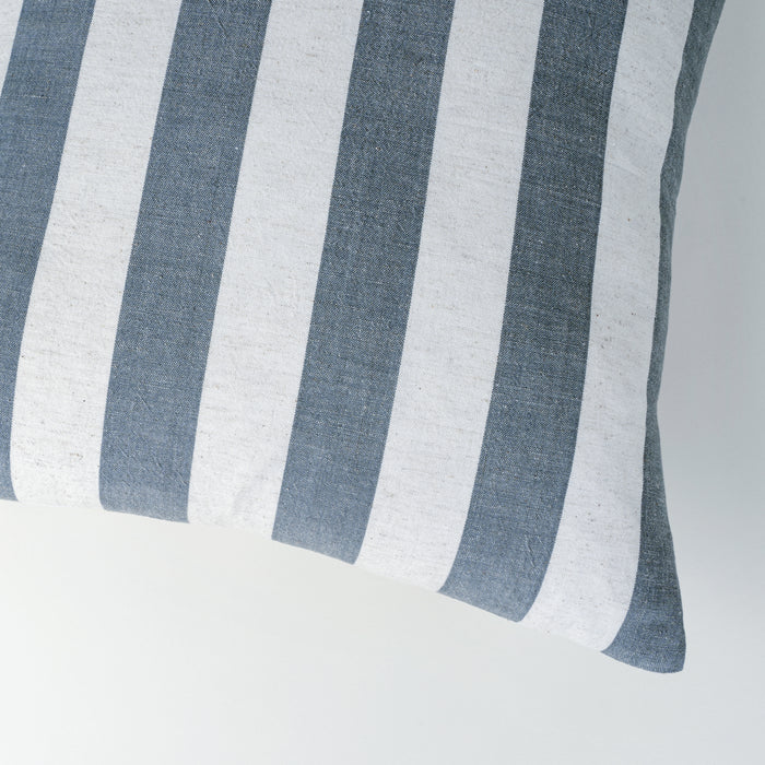 Wide Stripe Slate Grey Pillow