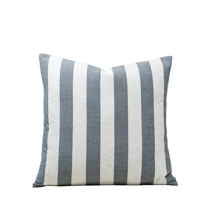 Wide Stripe Slate Grey Pillow