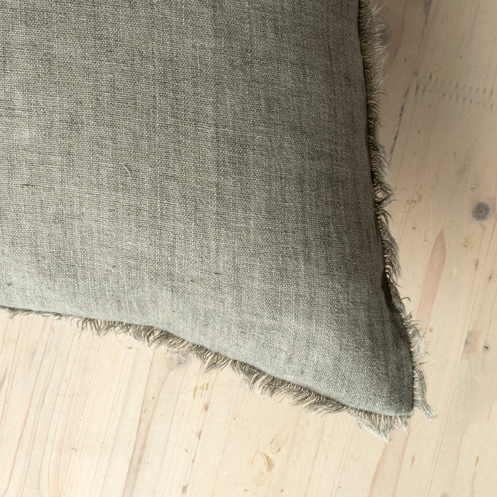 Lina Warm Grey Linen Pillow