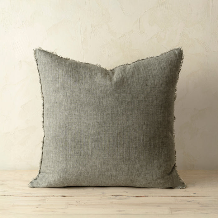 Lina Warm Grey Linen Pillow