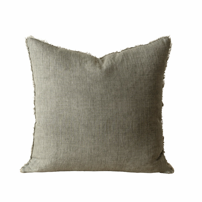 Lina Warm Grey Linen Pillow