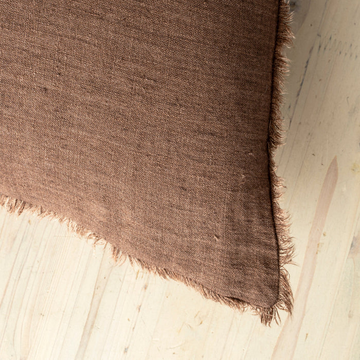 Lina Mocha Linen Pillow