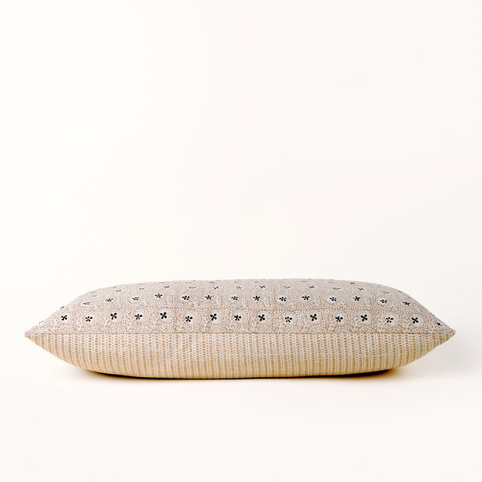 Clover Block Print Kantha Pillow