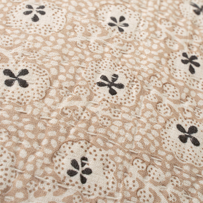 Clover Block Print Kantha Pillow
