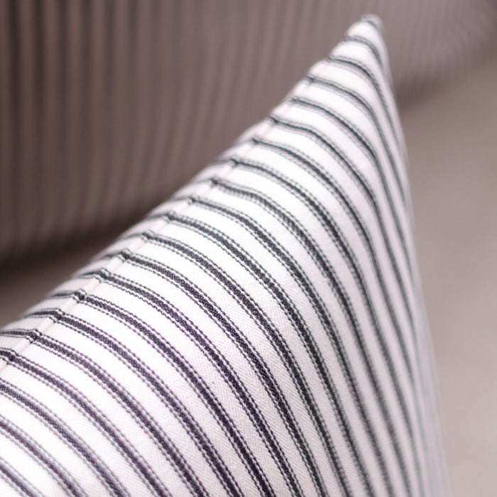 Black Ticking Lumbar Pillow