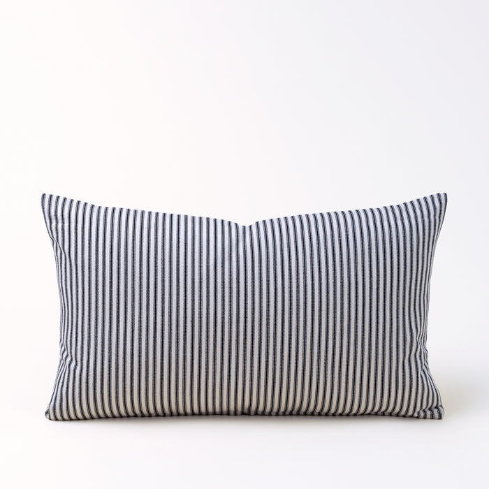 Black Ticking Lumbar Pillow
