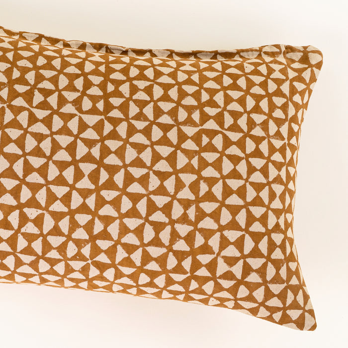 Zyra Ochre Block Print Pillow