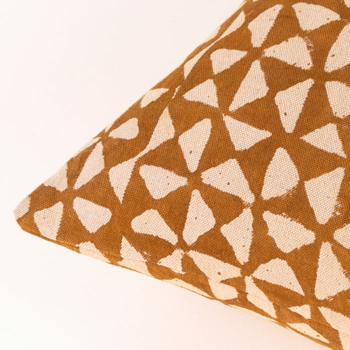 Zyra Ochre Block Print Pillow