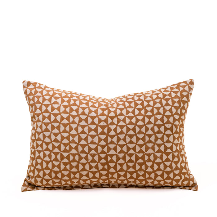 Zyra Ochre Block Print Pillow