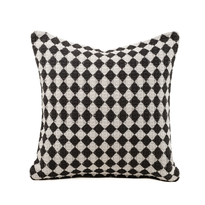 Check Weave Black Pillow