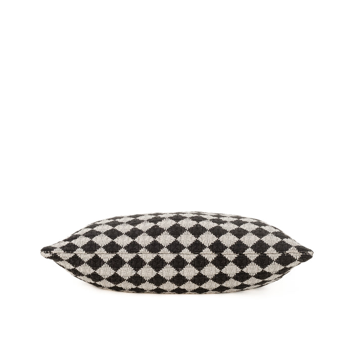 Check Weave Black Lumbar Pillow