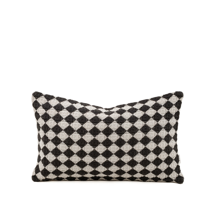 Check Weave Black Lumbar Pillow
