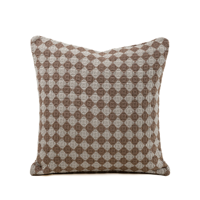 Check Weave Brown Pillow