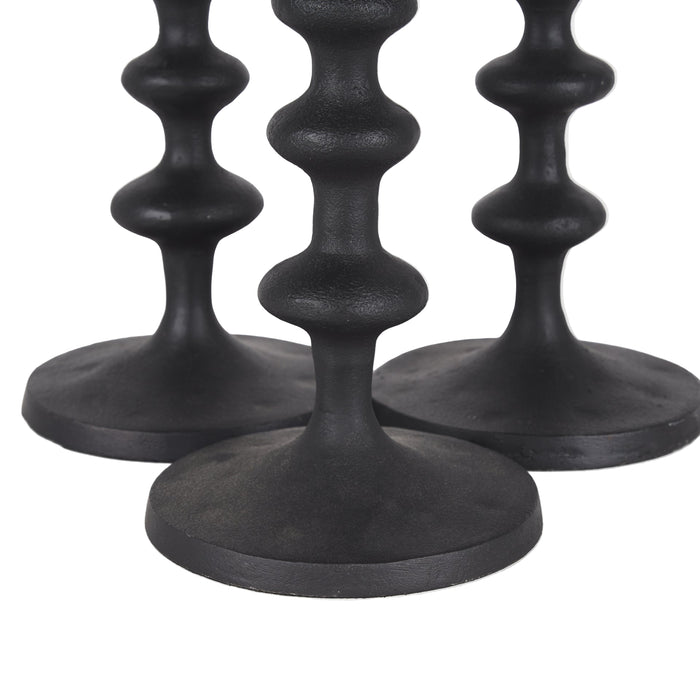 Paolo Black Metal Candle Holder