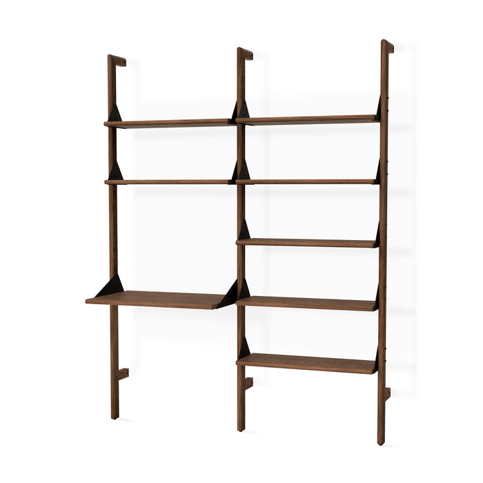 Branch Walnut Shelving Unit with Desk