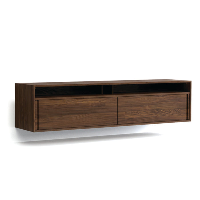 Walnut Wall-Mount Media Cabinet