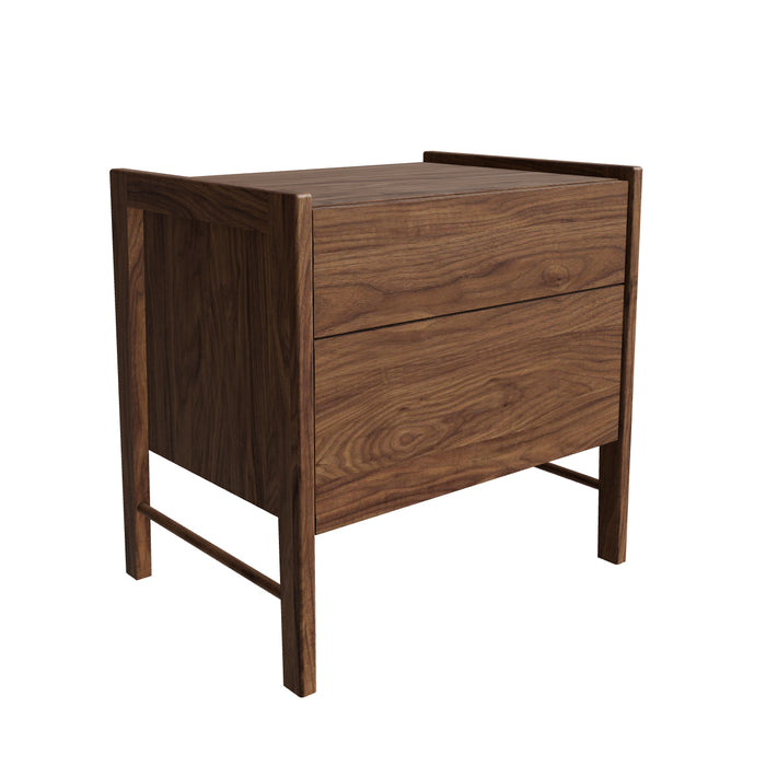 Frida 2-Drawer Walnut Nightstand