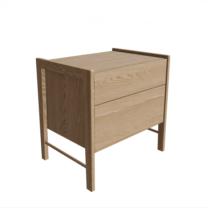 Frida 2-Drawer Walnut Nightstand