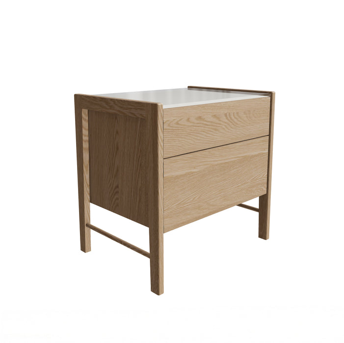 Frida 2-Drawer Walnut Nightstand