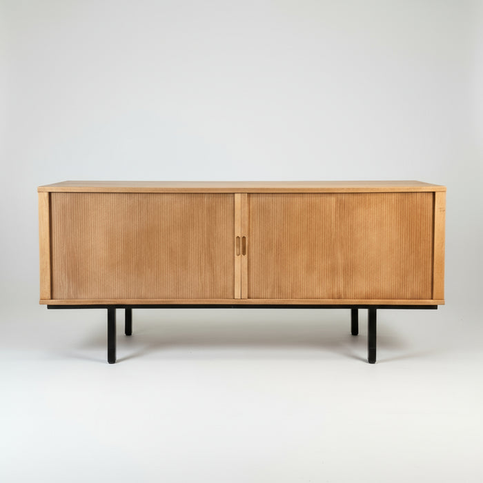 Vintage Oak Tambour Sideboard