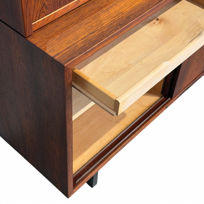 Vintage Rosewood & Glass Tall Cabinet