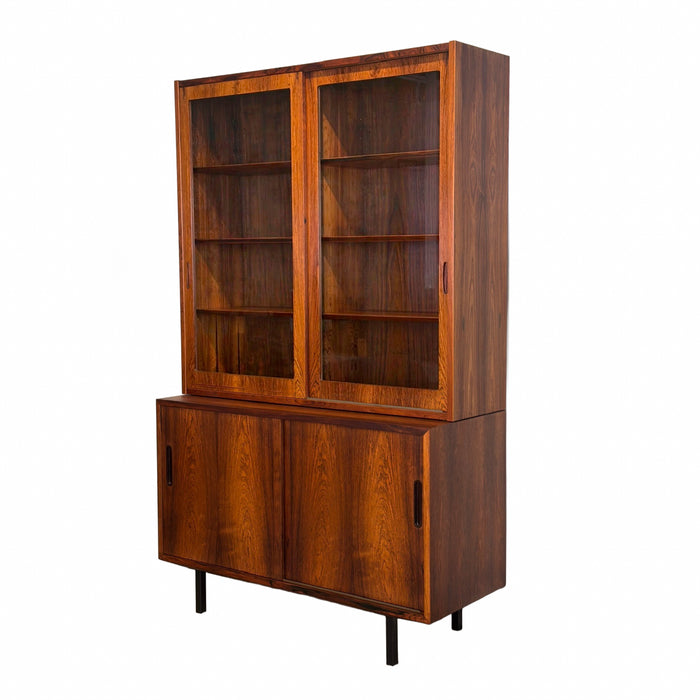 Vintage Rosewood & Glass Tall Cabinet
