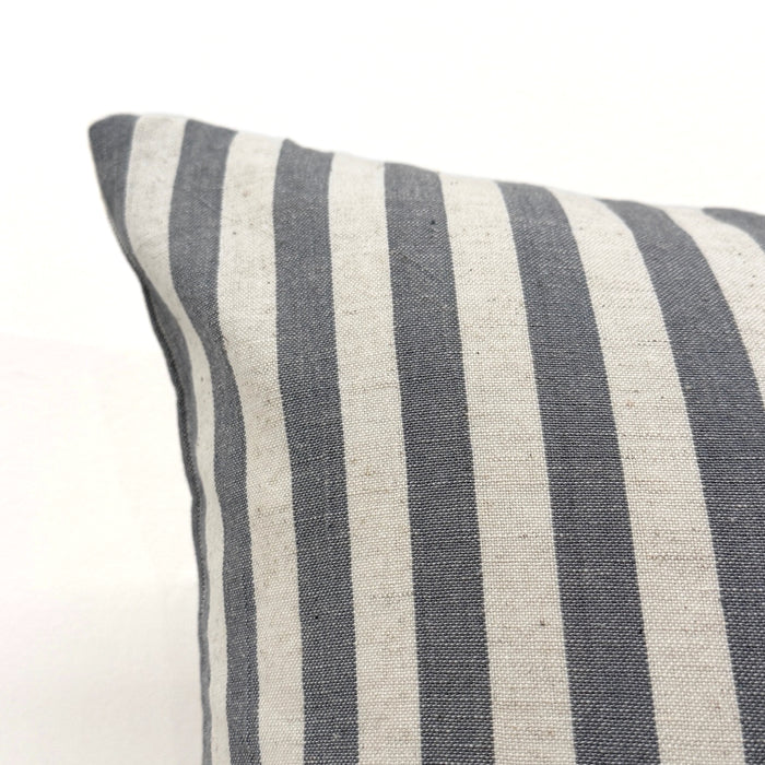 Narrow Stripe Slate Grey Pillow