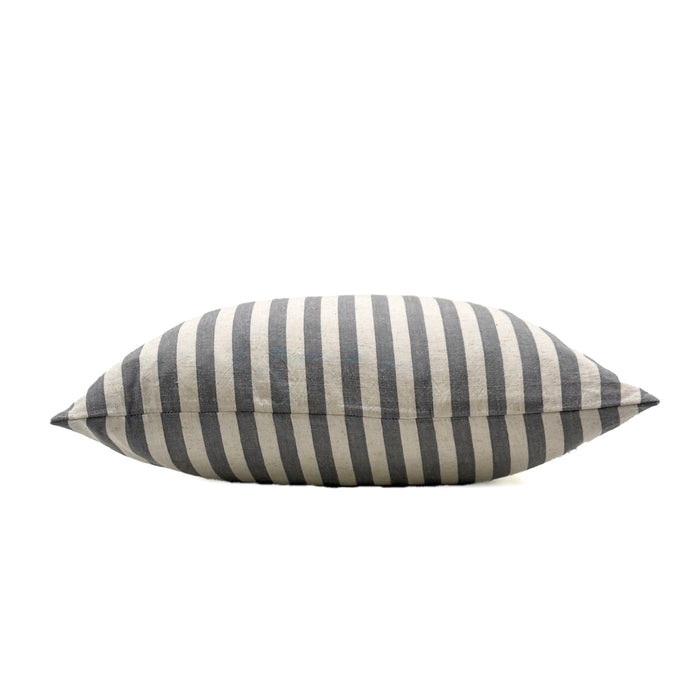 Narrow Stripe Slate Grey Pillow