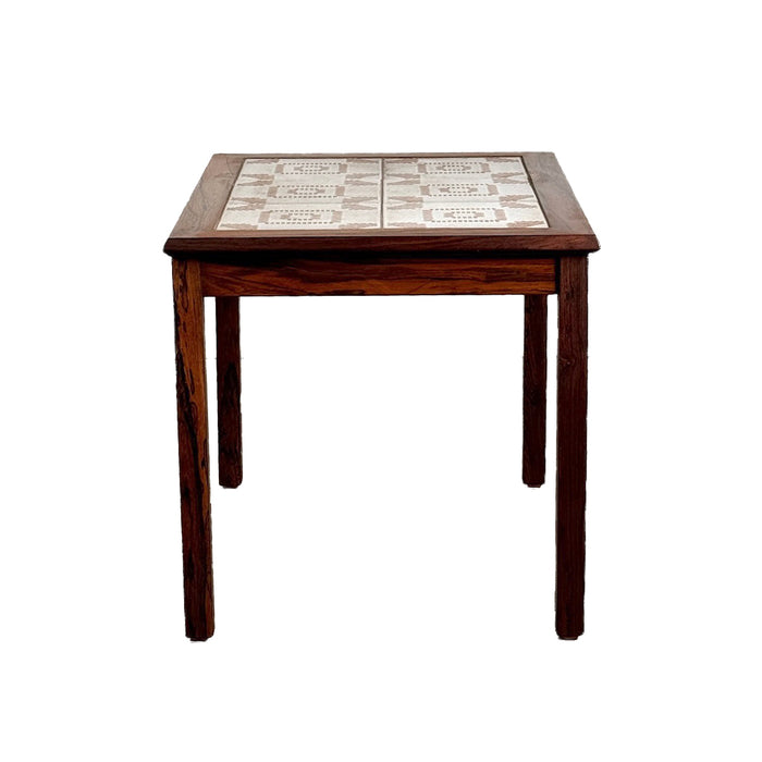 Vintage Rosewood & Tile Accent Table - Vintage