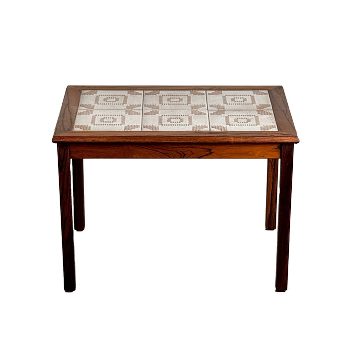 Vintage Rosewood & Tile Accent Table - Vintage