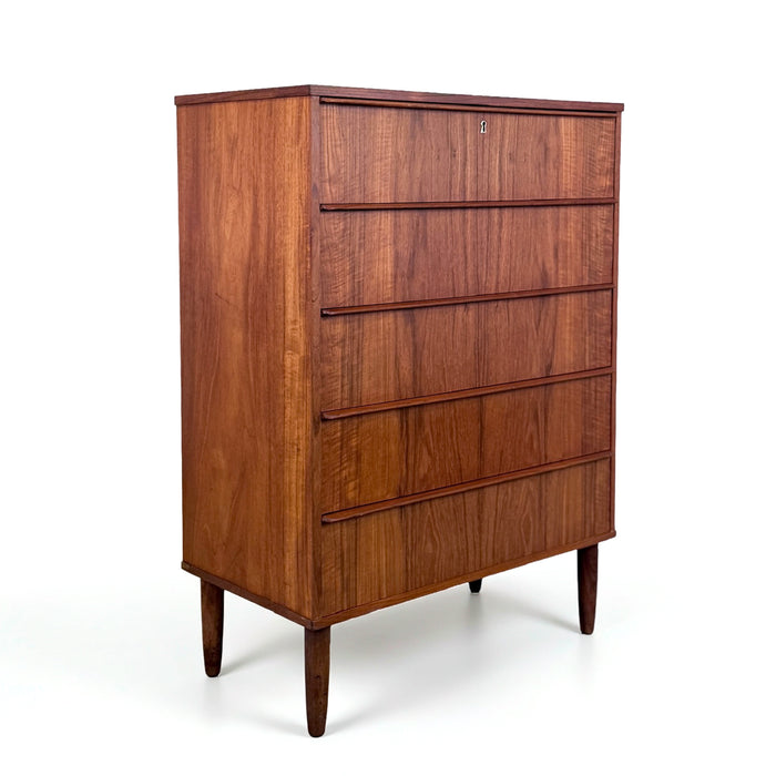 Vintage Teak 5-Drawer Dresser