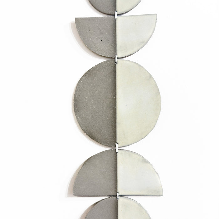 'Taupe Ivory 50/50' Ceramic Wall Hanging