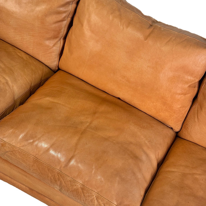 Vintage Danish Tan Leather Sofa