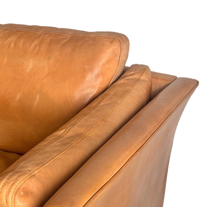 Vintage Danish Tan Leather Sofa