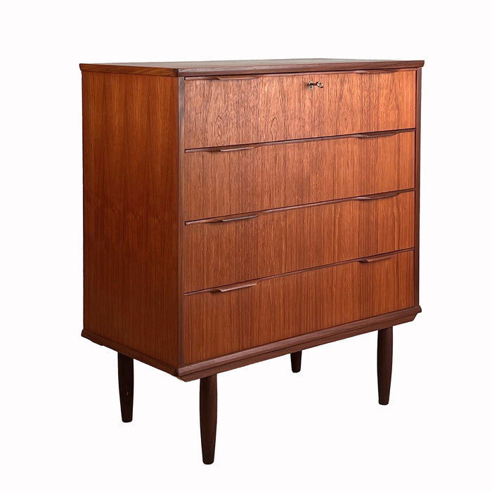 Vintage Teak 4-Drawer Dresser
