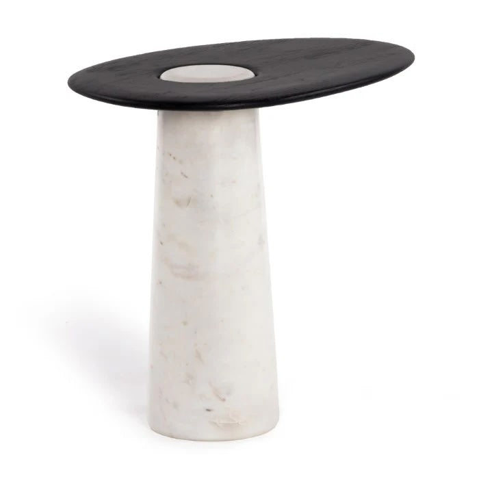 Cora Oak & Marble Side Table