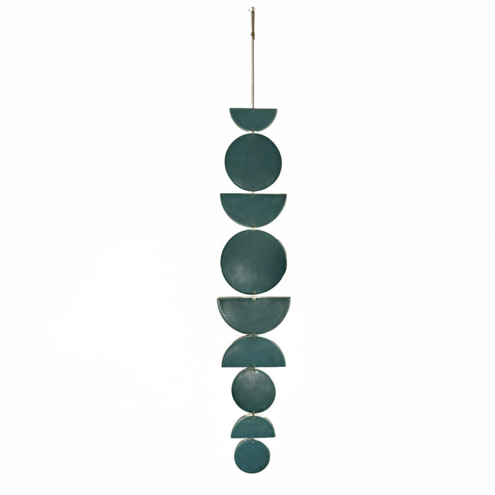 'Velvet Blue Green Shapes' Wall Hanging