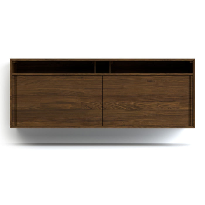 Walnut Wall-Mount Media Cabinet