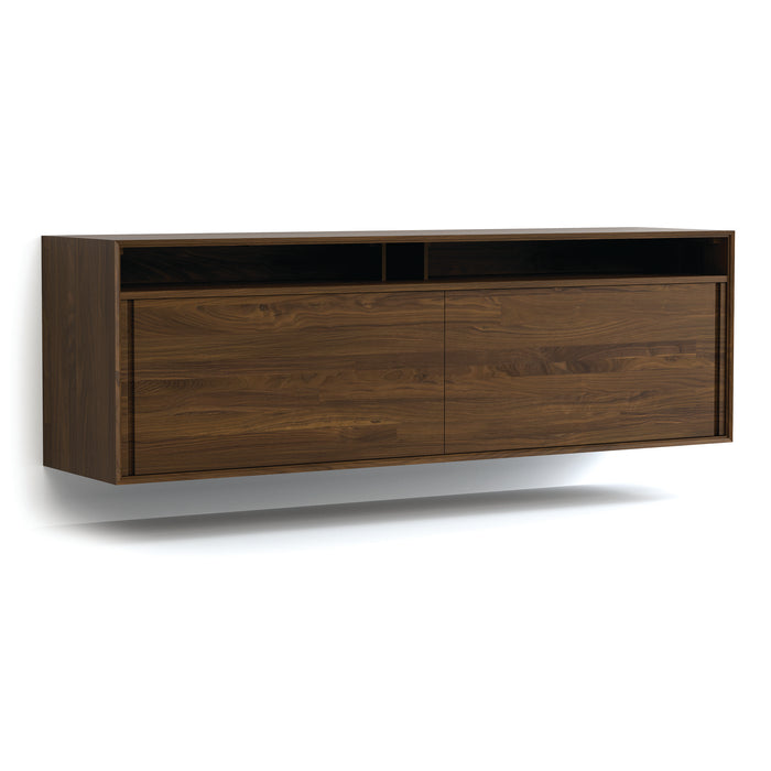 Walnut Wall-Mount Media Cabinet