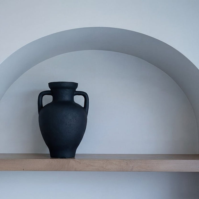 Vases + Ceramics - Black Urn Vase - FULLHOUSE Modern
