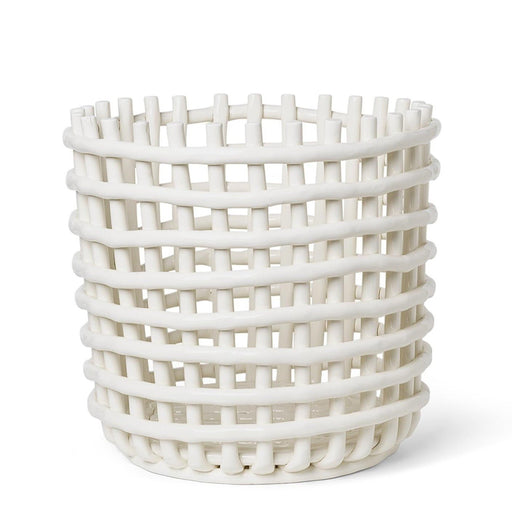 Bowls, Trays + Boxes - Ceramic Basket - FULLHOUSE Modern