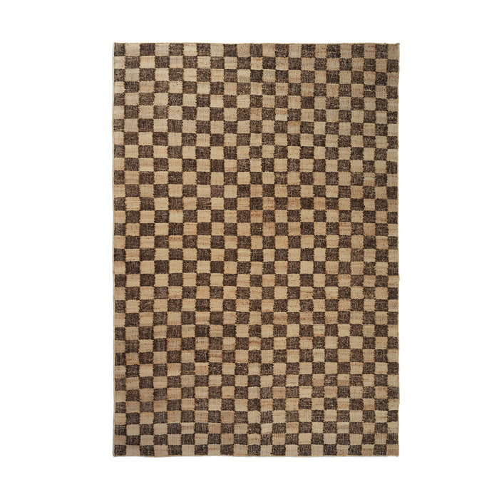 Check Wool Jute Rug