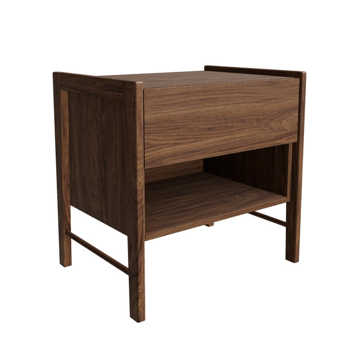 Frida 1-Drawer Walnut Nightstand