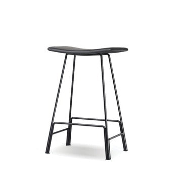 Lucy Black Leather Stool