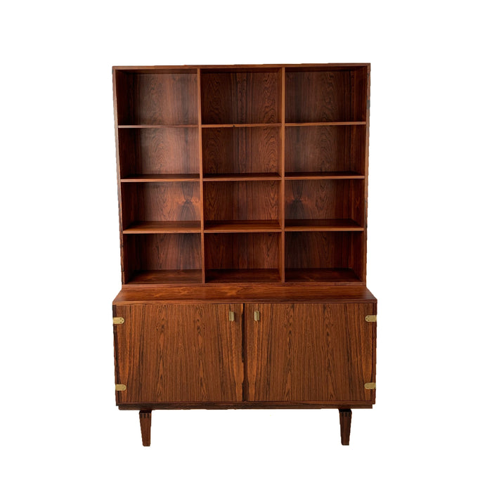Vintage Rosewood Wall Mounted Cubby Shelf