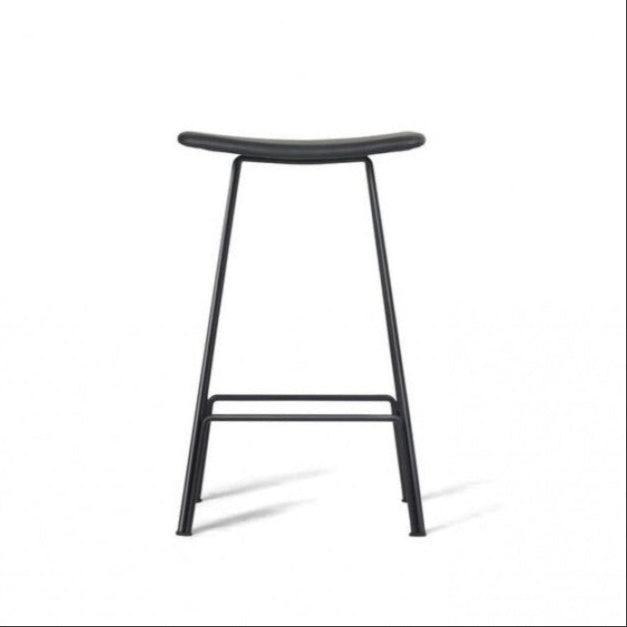 Lucy Black Leather Stool - FULLHOUSE